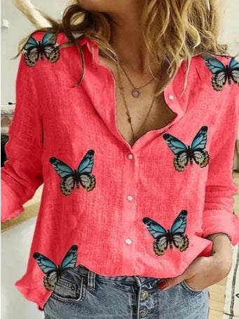 Camisa Vintage de Algodón S-5XL