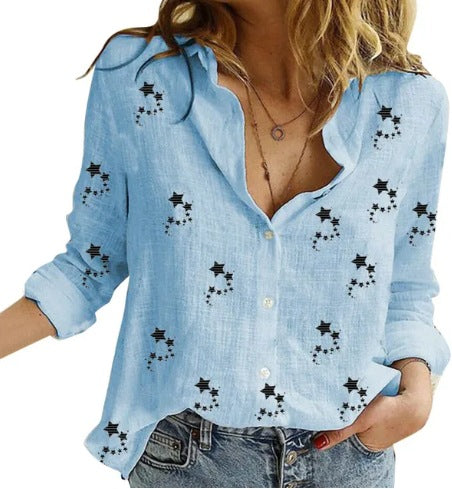 Camisa Vintage de Algodón S-5XL