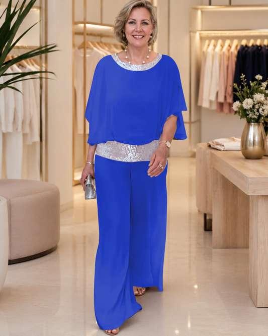 Conjunto Elegante de Chiffon de 2 Piezas para Mujer