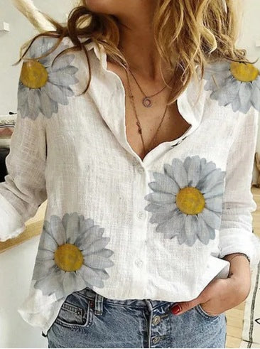 Camisa Vintage de Algodón S-5XL