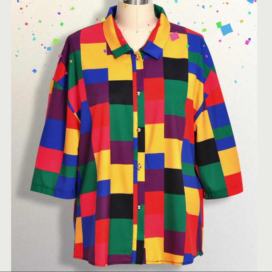 Colorful Geometric Print Shirt