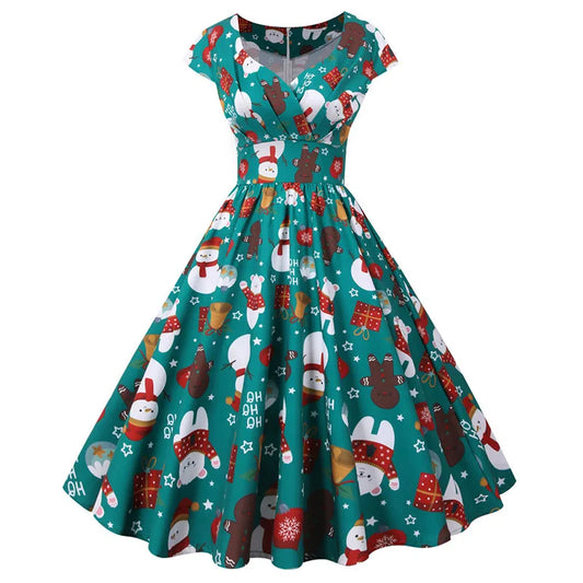 Vestido Vintage Navideño con Estilo