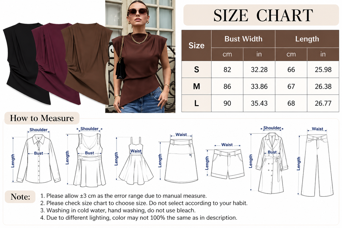 Blusa Asimétrica sin Mangas con Cuello Alto