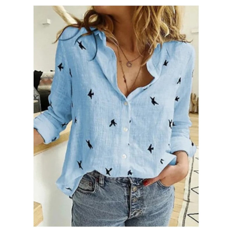 Camisa Vintage de Algodón S-5XL
