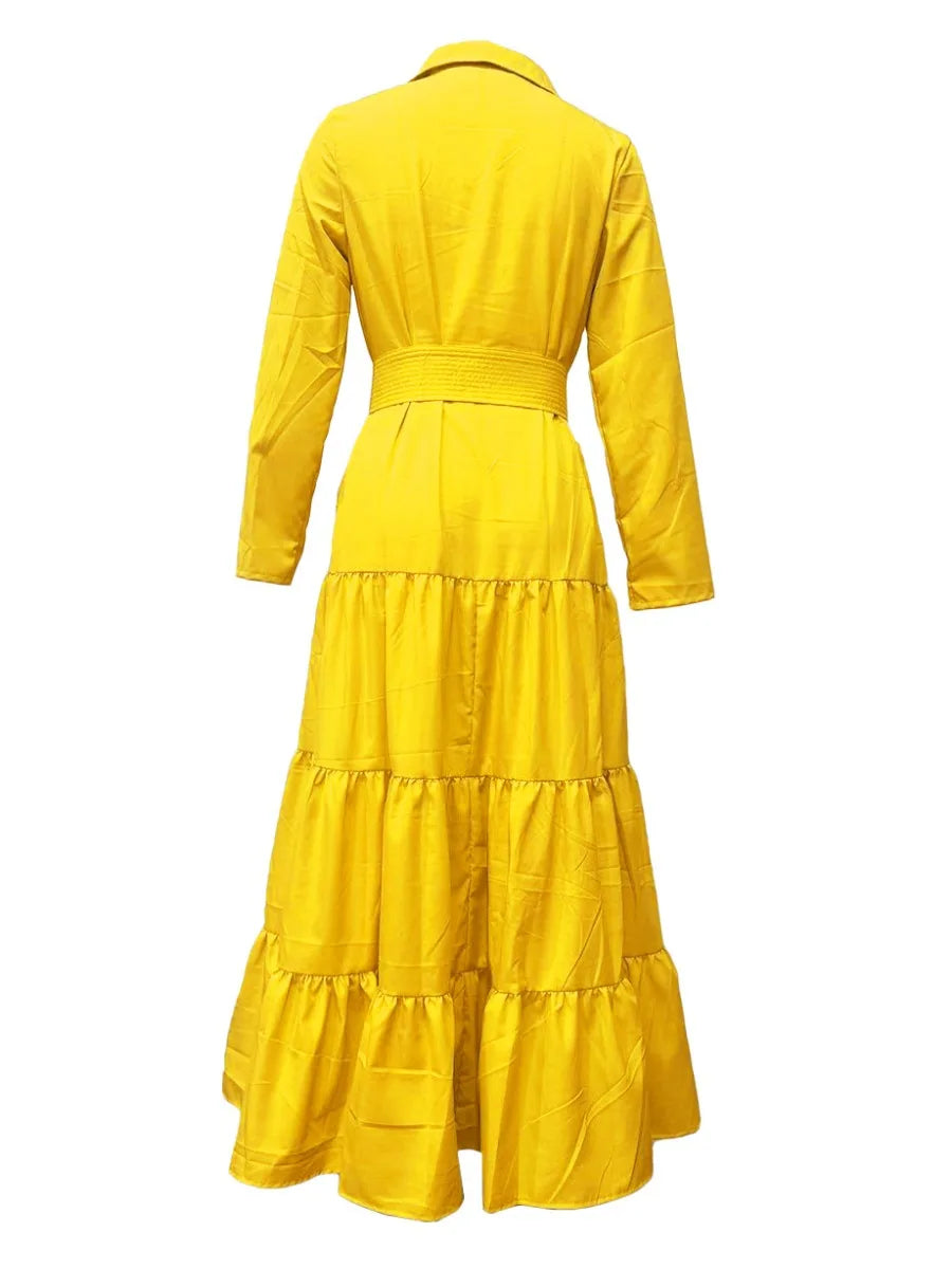 Elegant Long Dress with Belt