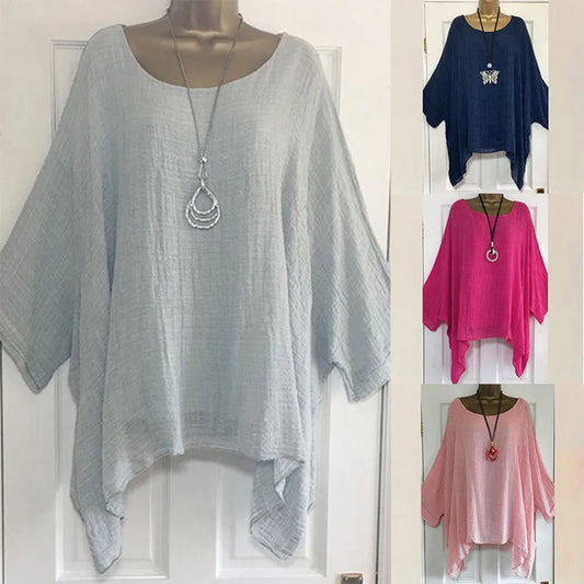 Oversize Cotton and Linen Blouse (S-5XL)
