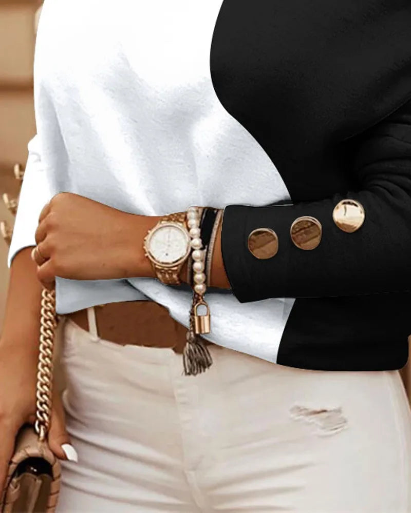 Elegant Patchwork Blouse