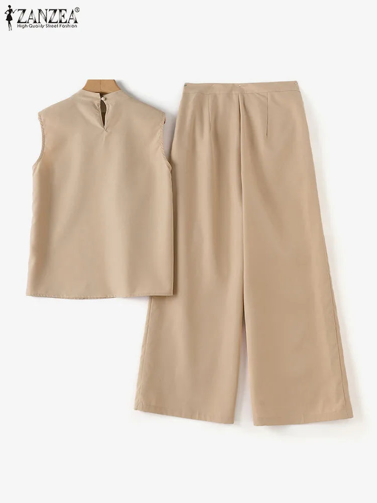 Conjunto Elegante Pantalones de Pierna Ancha