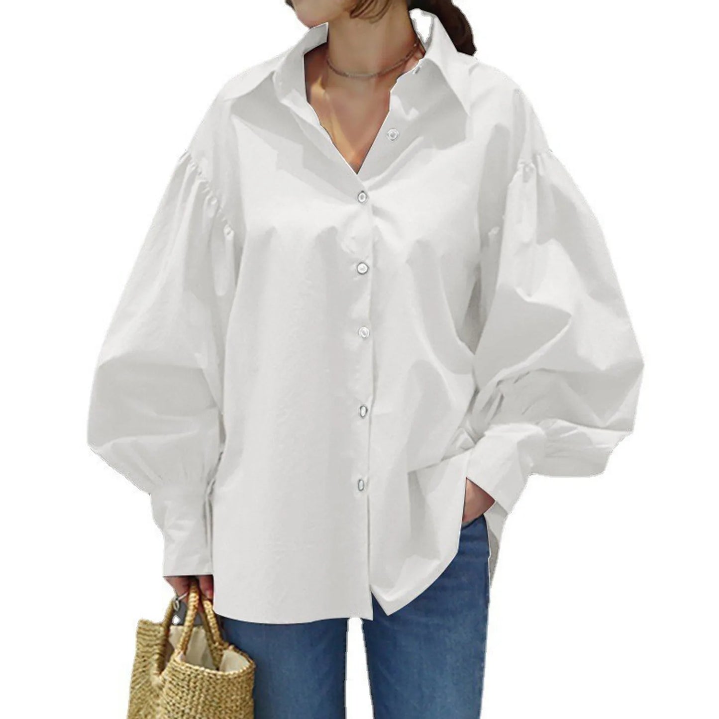 Blusa Mangas Farol S-5XL