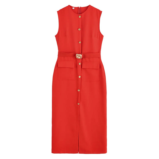 Vestido Vintage con Cinturón XS-L