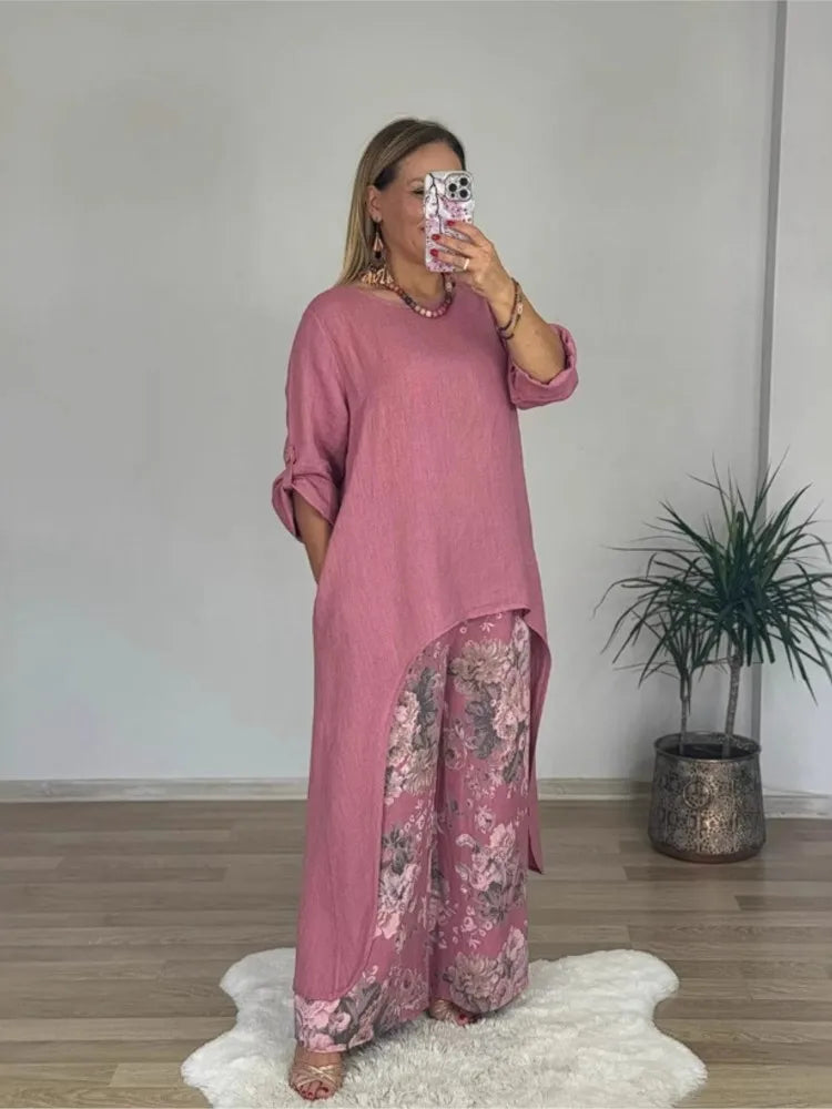Conjunto Casual Lino y Algodón S-3XL