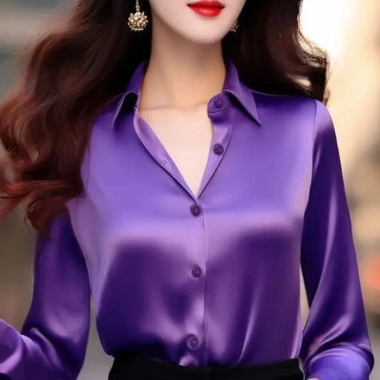 Blusa Elegante de Manga Larga S-XXXL