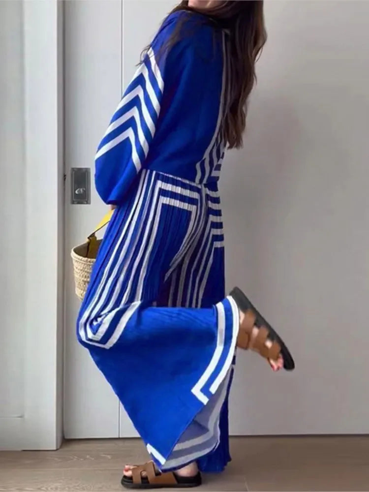 Conjunto de Dos Piezas con Estampado de Pliegues