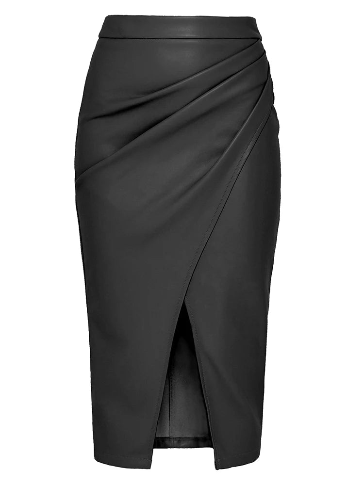 Falda de Cuero Sintético S-XL