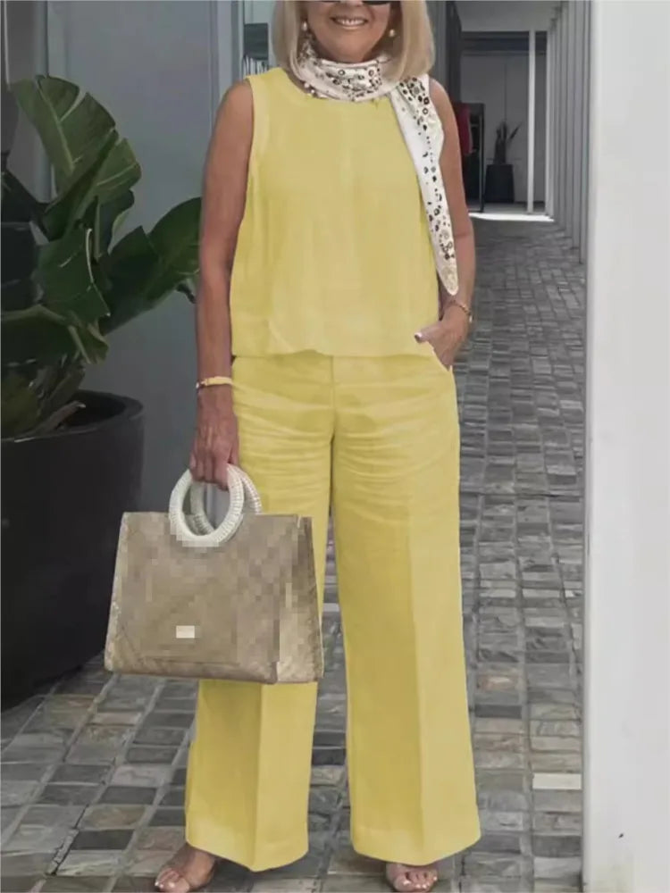 Conjunto de Algodón y Lino (S-3XL)