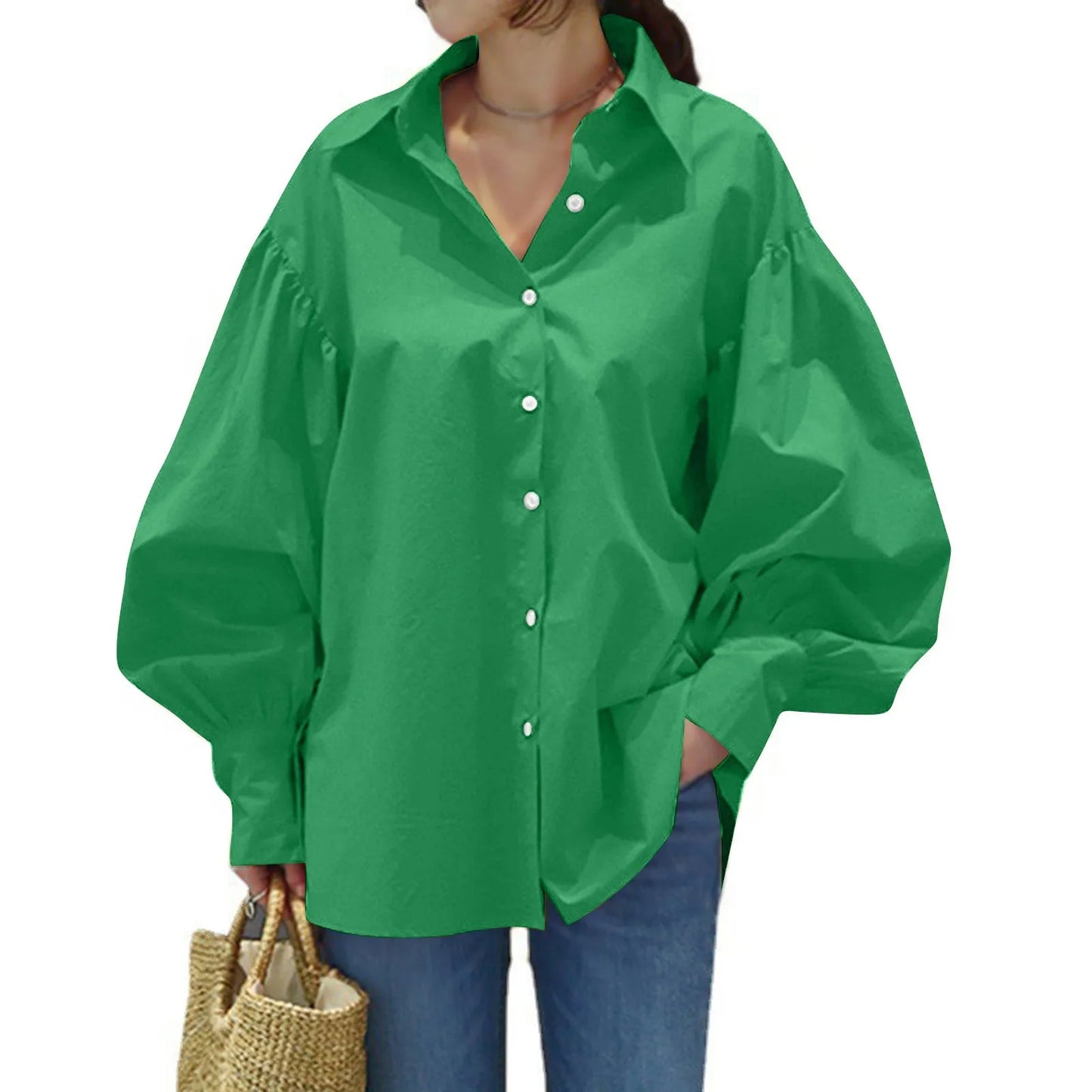 Blusa Mangas Farol S-5XL