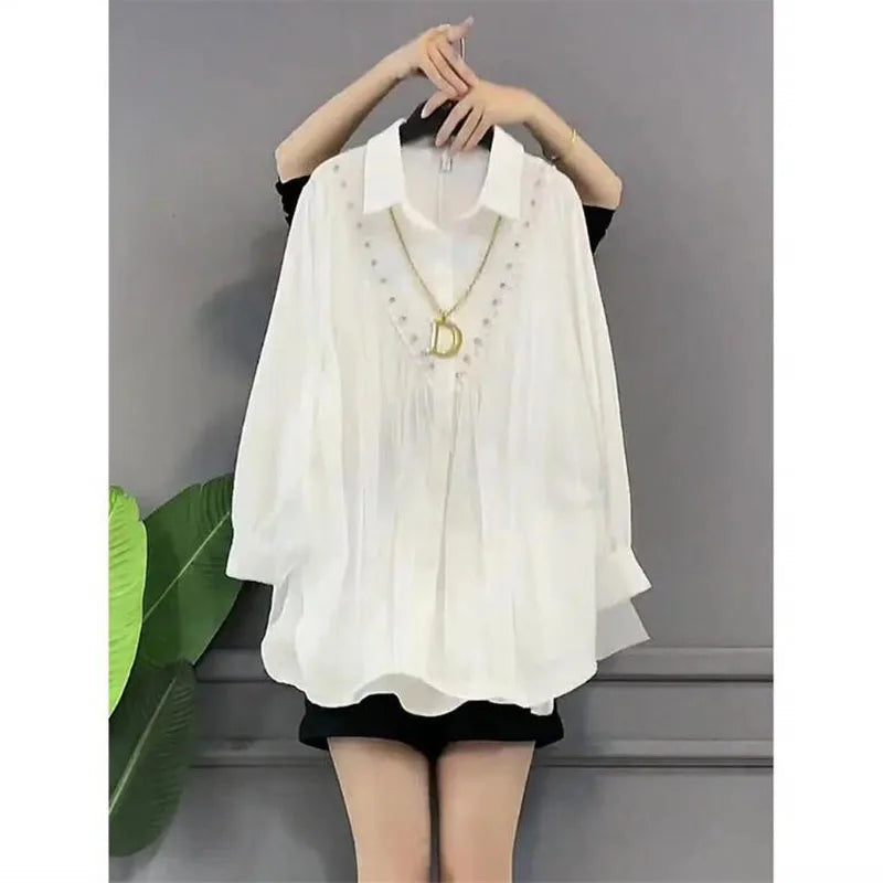 Camisa Amarilla con Pedrería 2XL-3XL