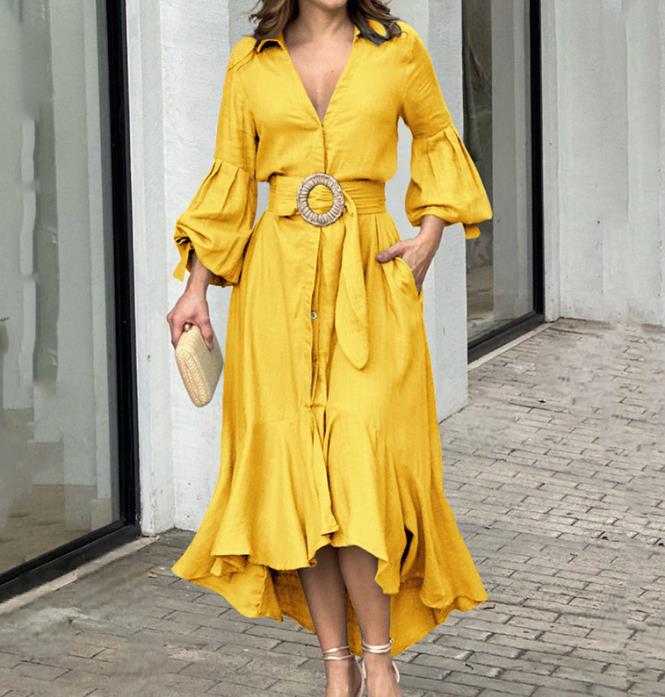 Vestido Asimétrico de Primavera S-XL