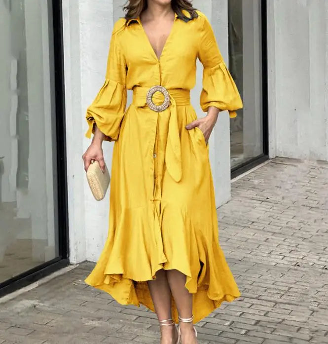 Vestido Asimétrico de Primavera S-XL