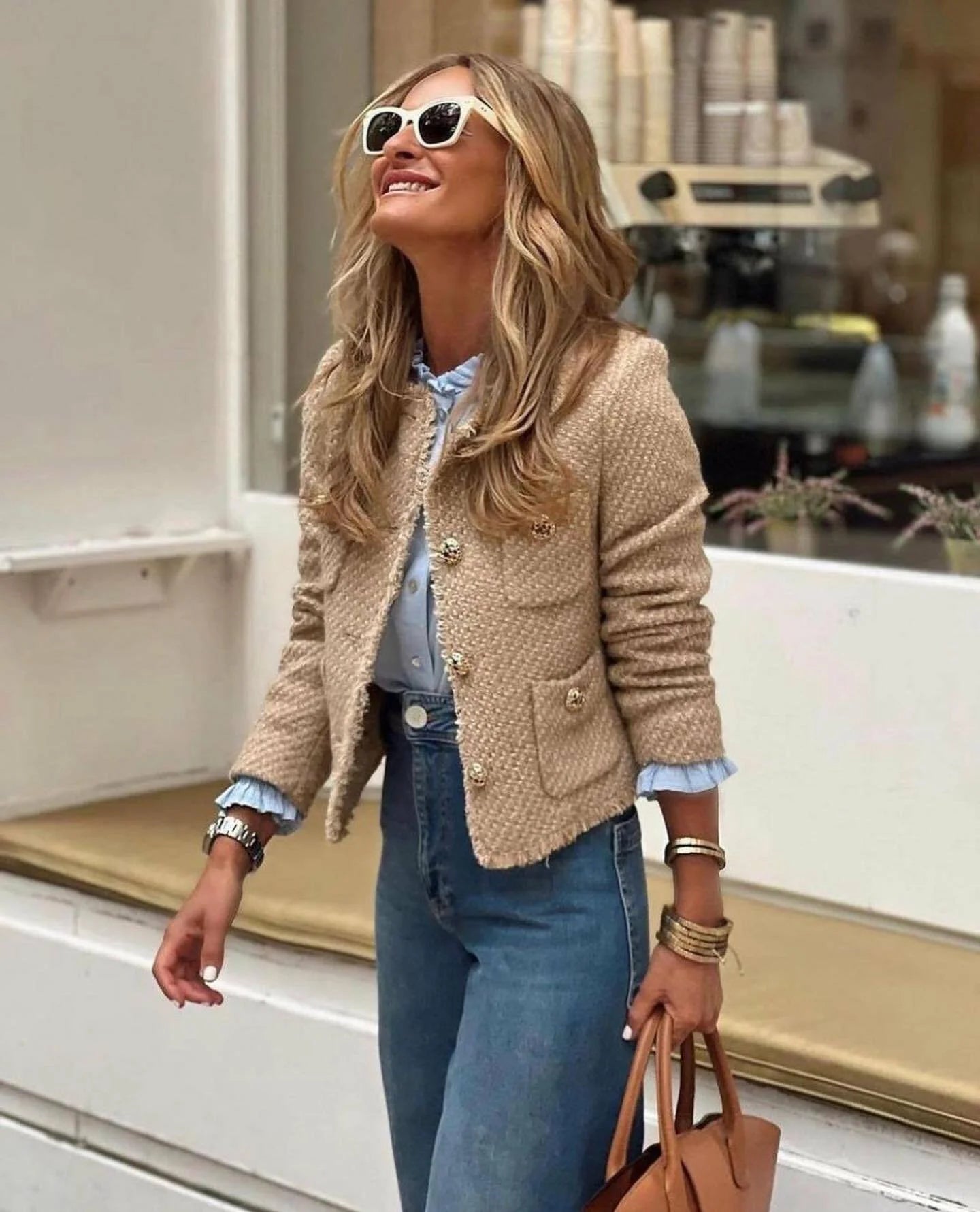 Chaqueta Tweed Vintage para Mujer