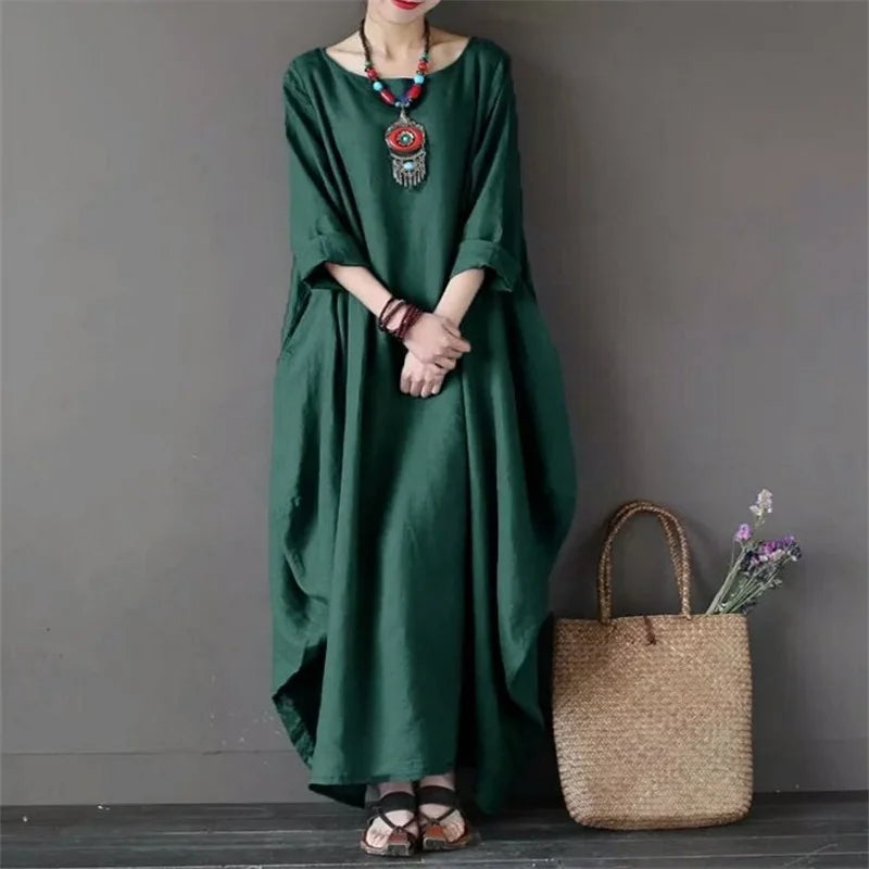 Long Linen Dress (M-5XL)