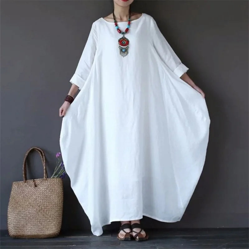Long Linen Dress (M-5XL)