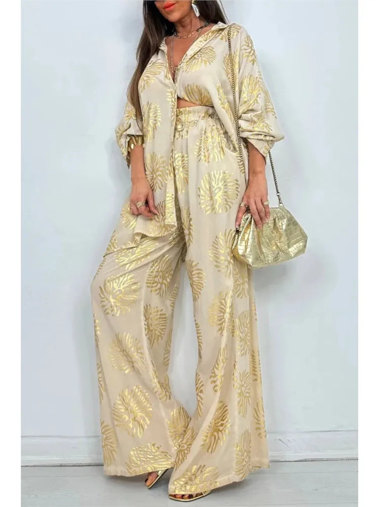 Conjunto Elegante Estampado S-3XL