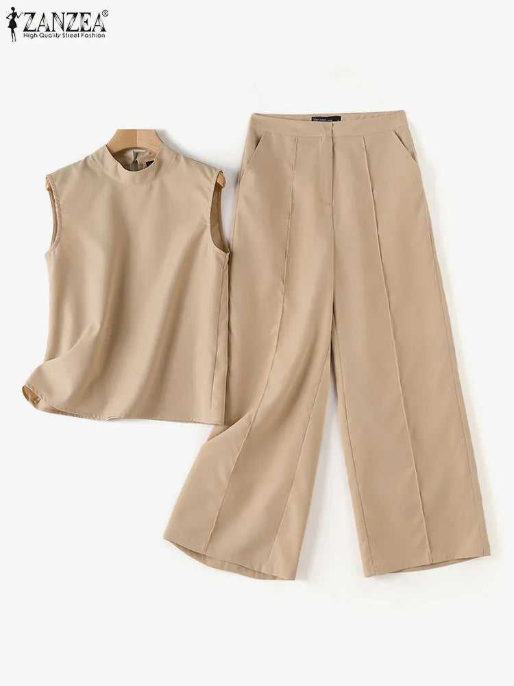 Conjunto Elegante Pantalones de Pierna Ancha