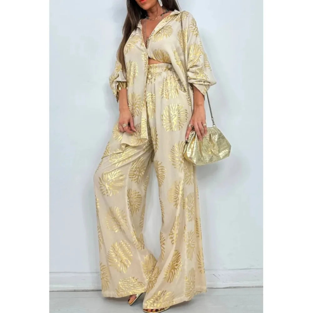 Conjunto Elegante Estampado S-3XL