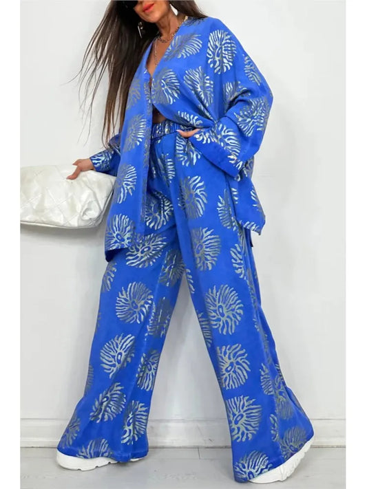 Conjunto Elegante Estampado S-3XL