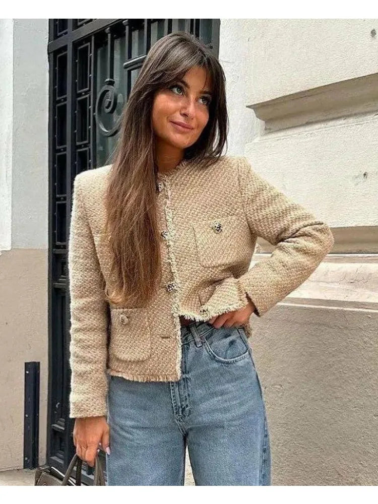 Chaqueta Tweed Vintage para Mujer