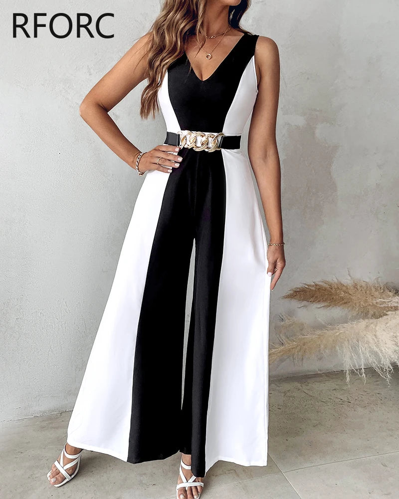 Mono Formal sin Mangas con Cuello en V