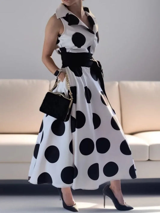 Vestido Elegante de Lunares S-XXL