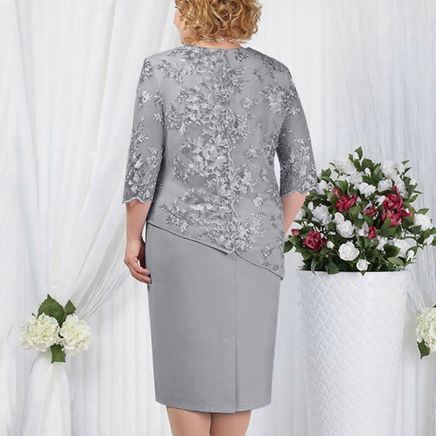 Vestido Elegante Midi Plus Size S-5XL