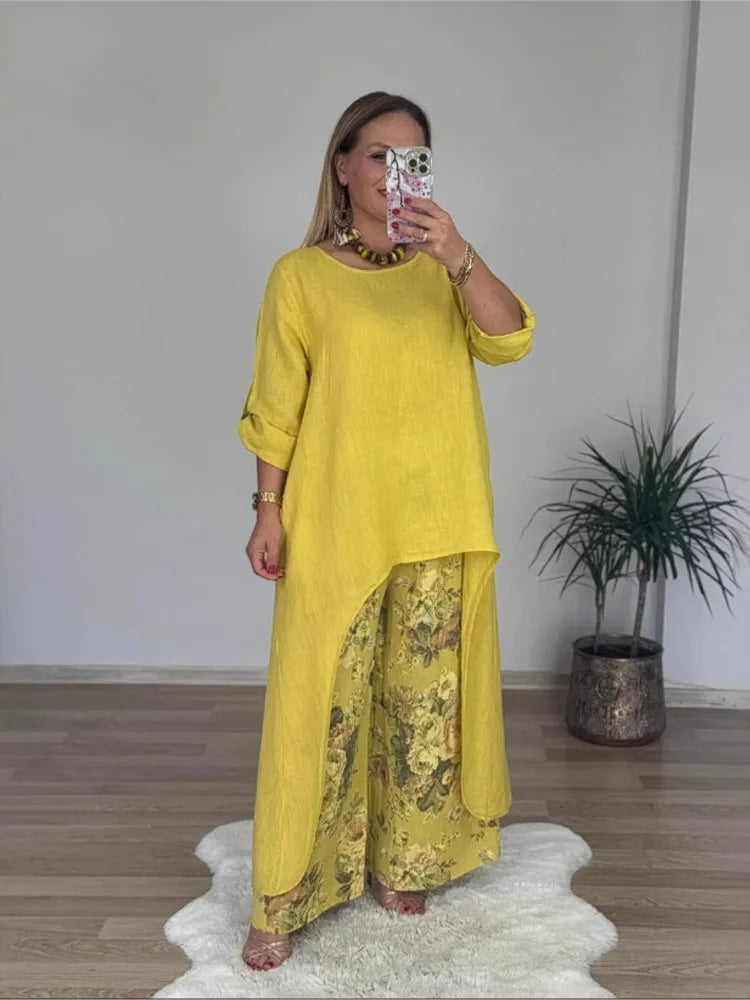 Conjunto Casual Lino y Algodón S-3XL