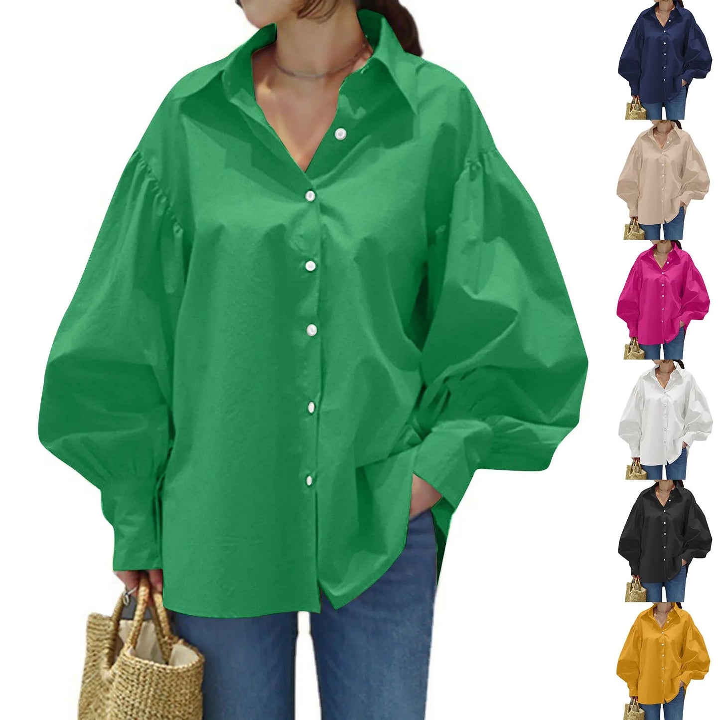 Blusa Mangas Farol S-5XL
