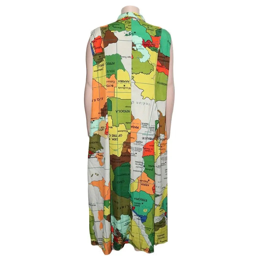 Long Dress - Map Print