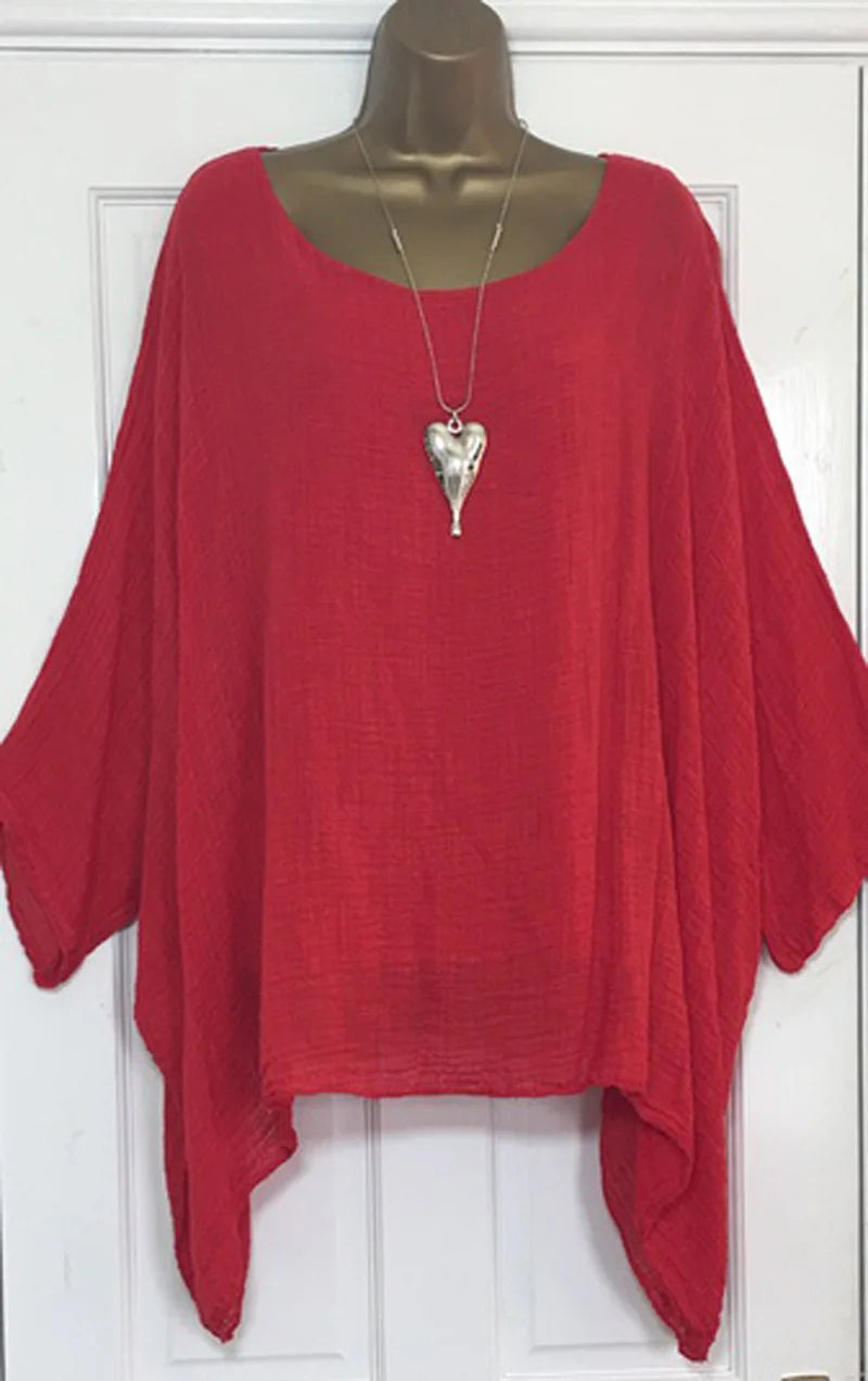 Blusa Oversize de Algodón y Lino (S-5XL)