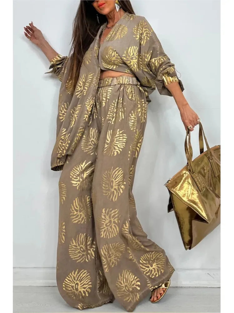 Conjunto Elegante Estampado S-3XL