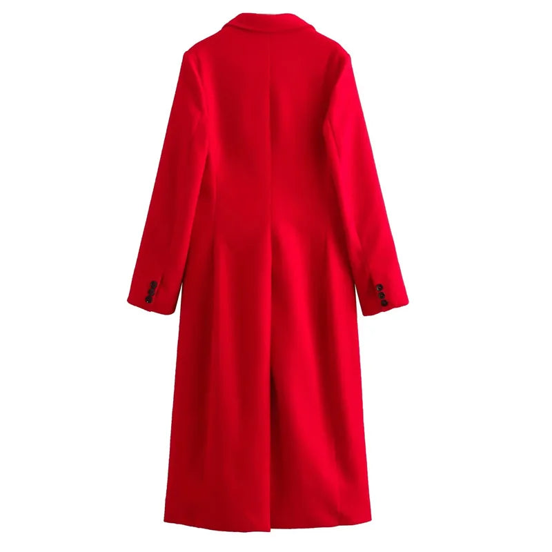 Abrigo Largo Rojo de Invierno