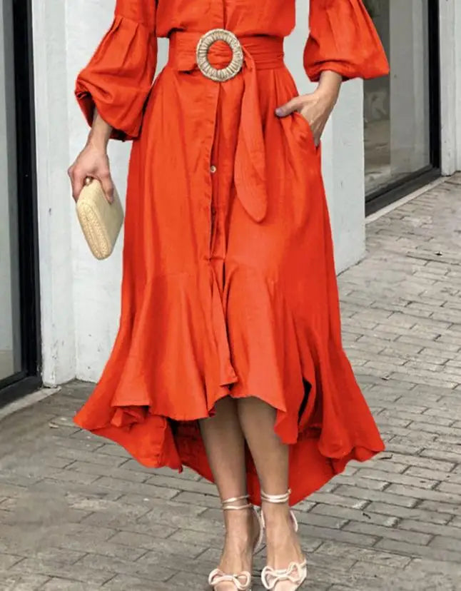 Vestido Asimétrico de Primavera S-XL