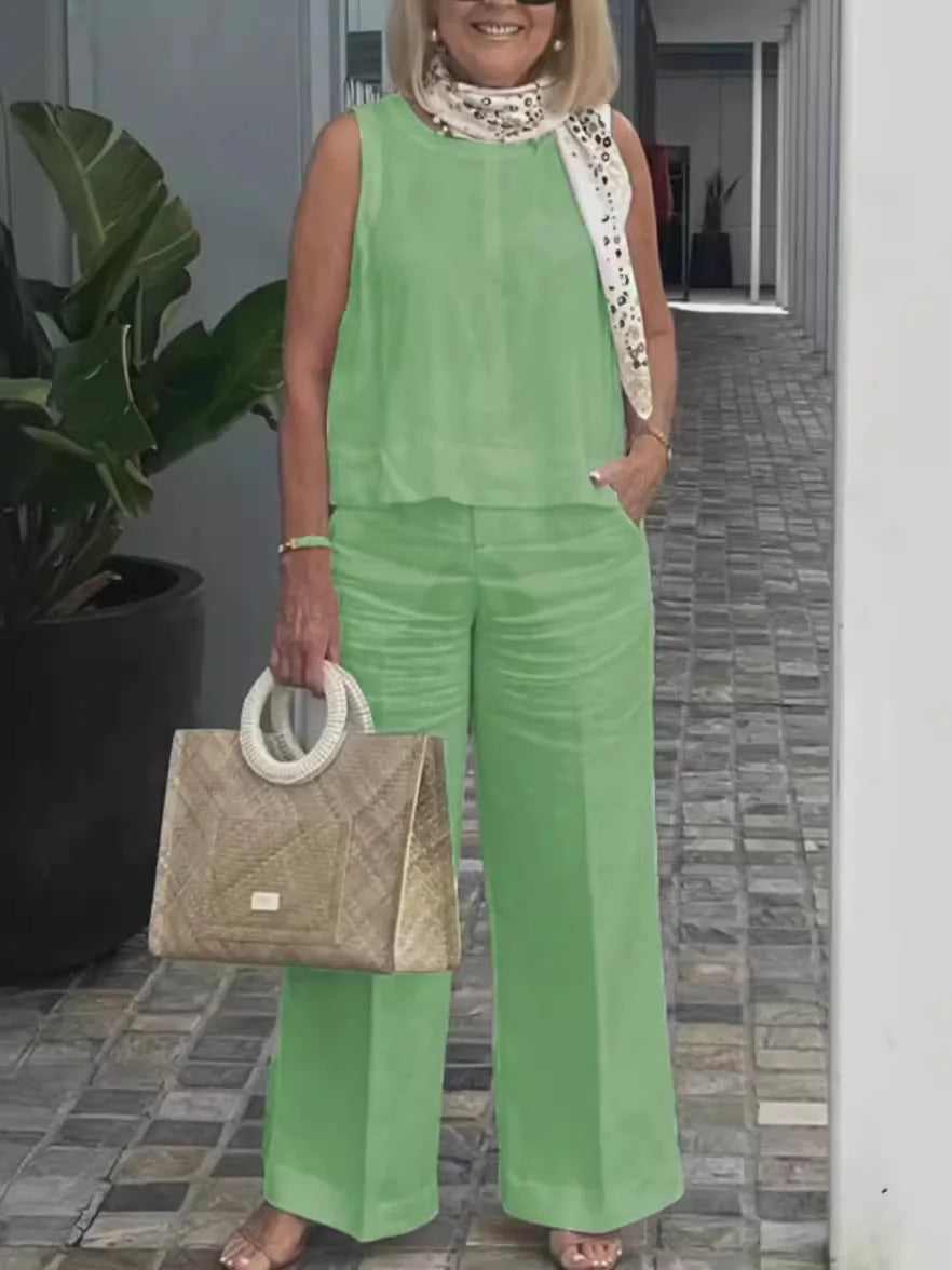 Conjunto de Algodón y Lino (S-3XL)