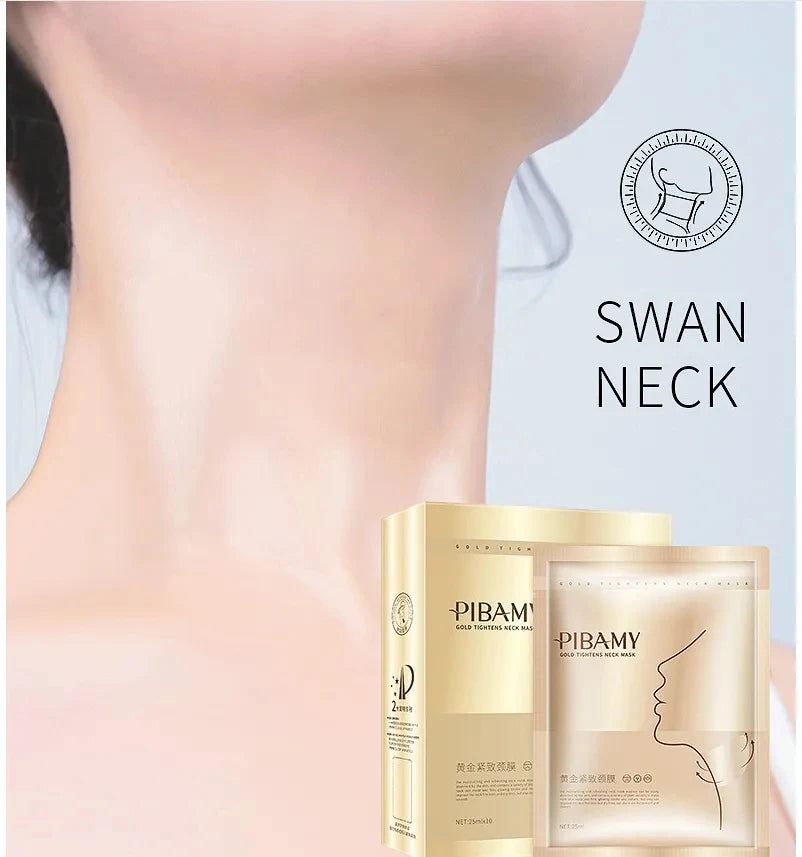 Mascarilla Reafirmante de Oro para Cuello — Pack de 10 Piezas