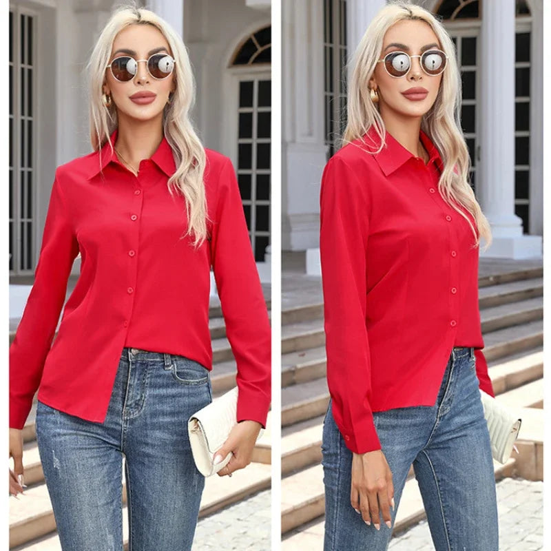 Camisa de Mujer de Tallas Grandes – Estilo Ejecutivo