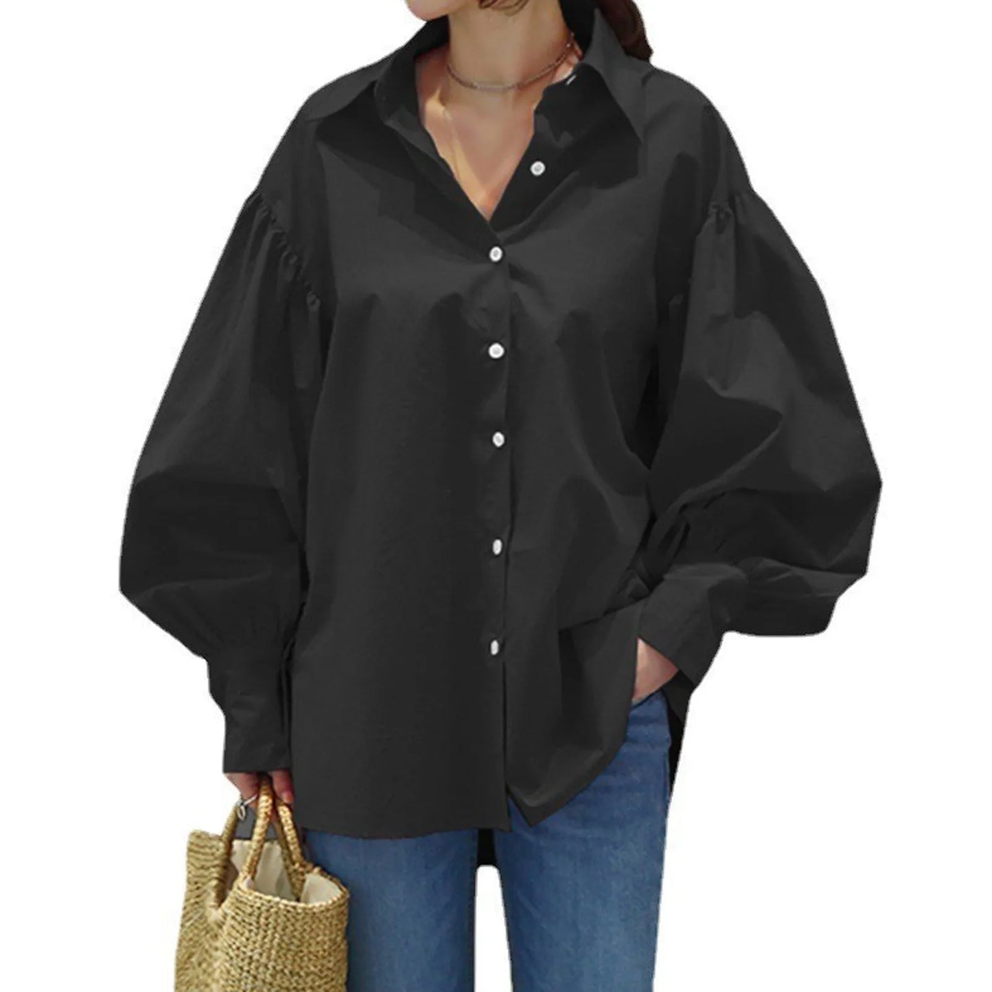 Blusa Mangas Farol S-5XL