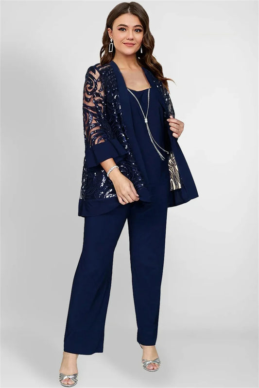Conjunto Formal de Tres Piezas para Madre de la Novia Plus Size