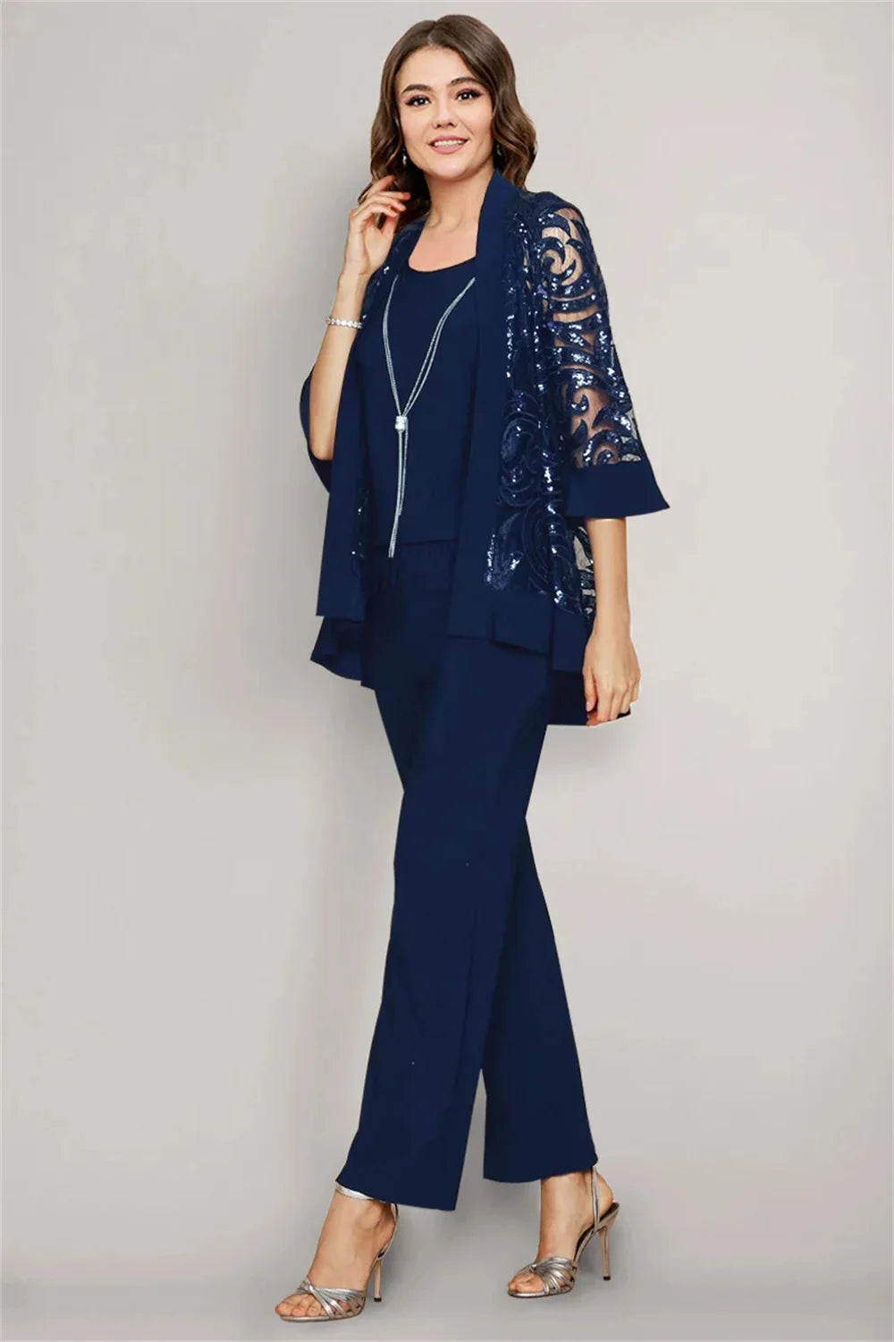 Conjunto Formal de Tres Piezas para Madre de la Novia Plus Size