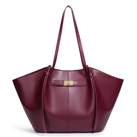 Bolso Tote Grande de Hombro con Cierre Metálico
