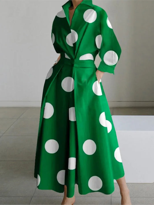 Elegant Polka Dot Maxi Dress