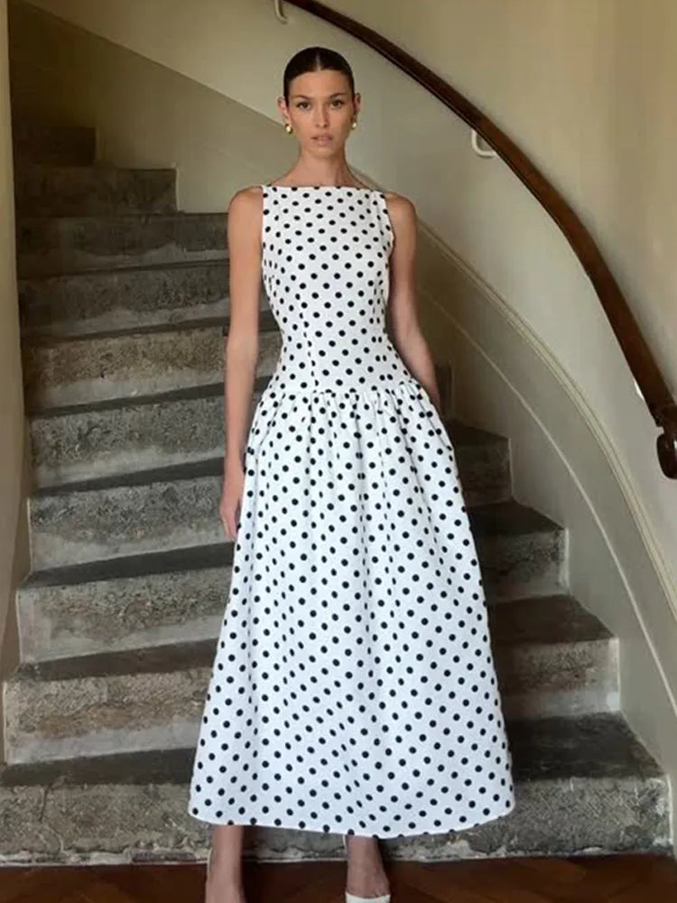 Vestido Maxi de Lunares